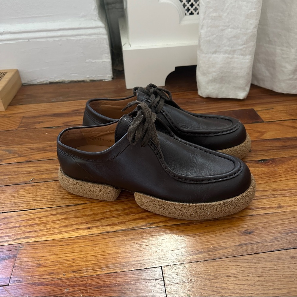 Dries Van Noten Brown Leather Shoes with Crepe Soles